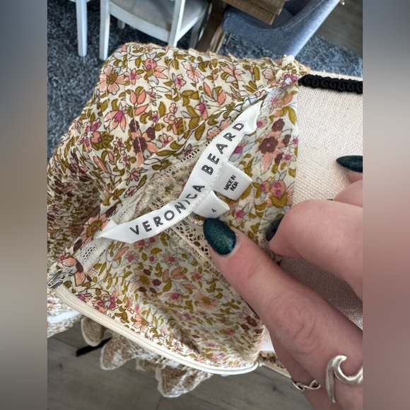 Veronica Beard Floral Lace Panel Boho Mini Dress Size 4 - Picture 7 of 8